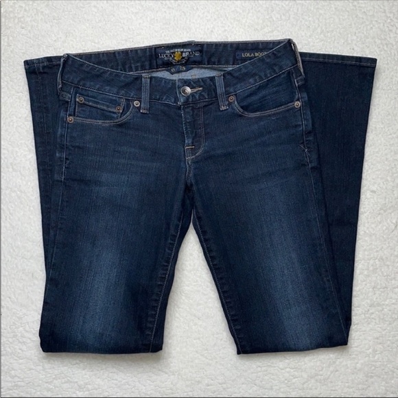 Lucky Denim Jeans Dark Lola Boot Size 25 x 30 1/2 - Picture 6 of 11